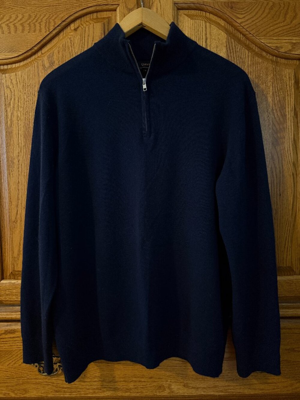 Quince Mongolian Cashmere Quarter Zip Sweater Dark Navy Blue Size XL